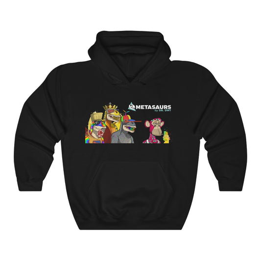 Metasaurs + Dr DMT Double-Sided Heavy Blend™ Hooded Sweatshirt (Black)