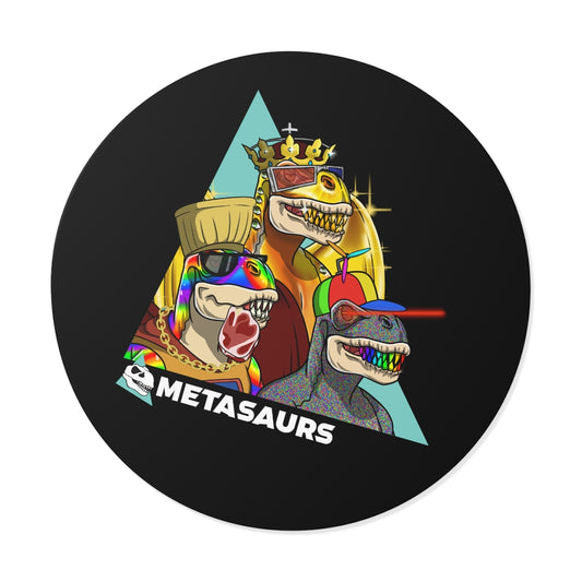 Metasaurs Mashup Round Sticker (Black)
