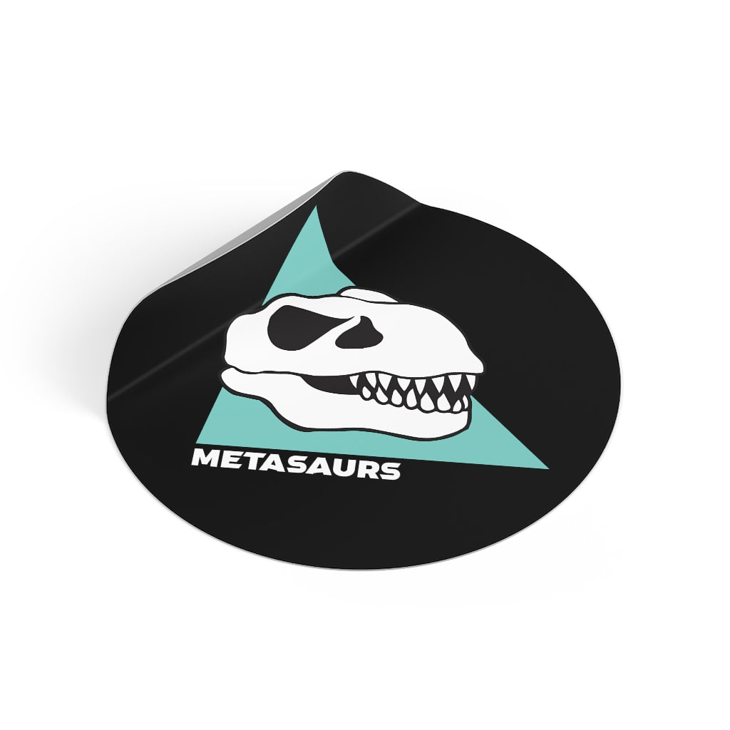 Metasaurs Icon Round Sticker (Black)