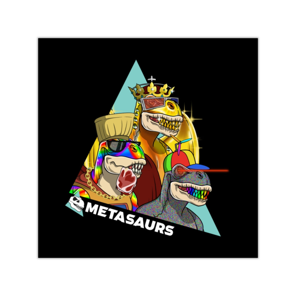 Metasaurs Mashup Square Sticker (Black)