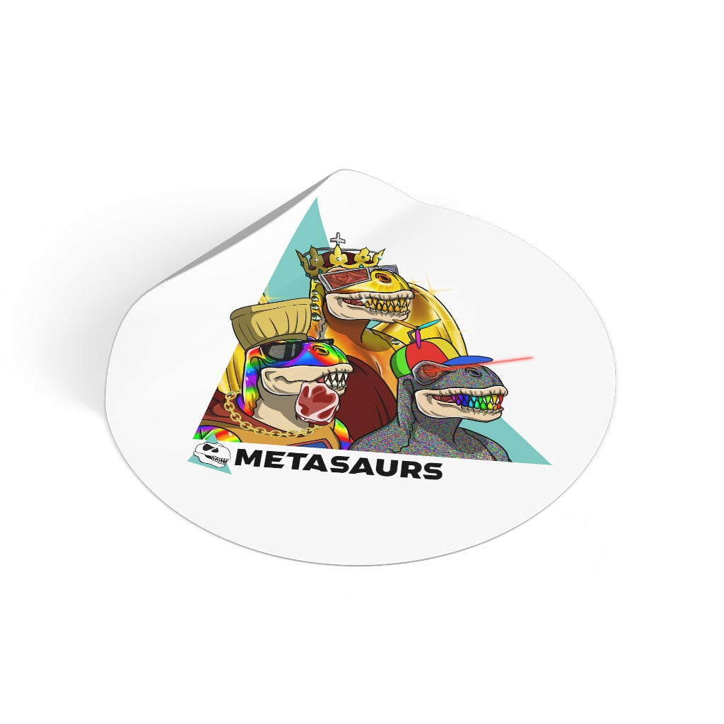 Metasaurs Mashup Round Sticker (White)