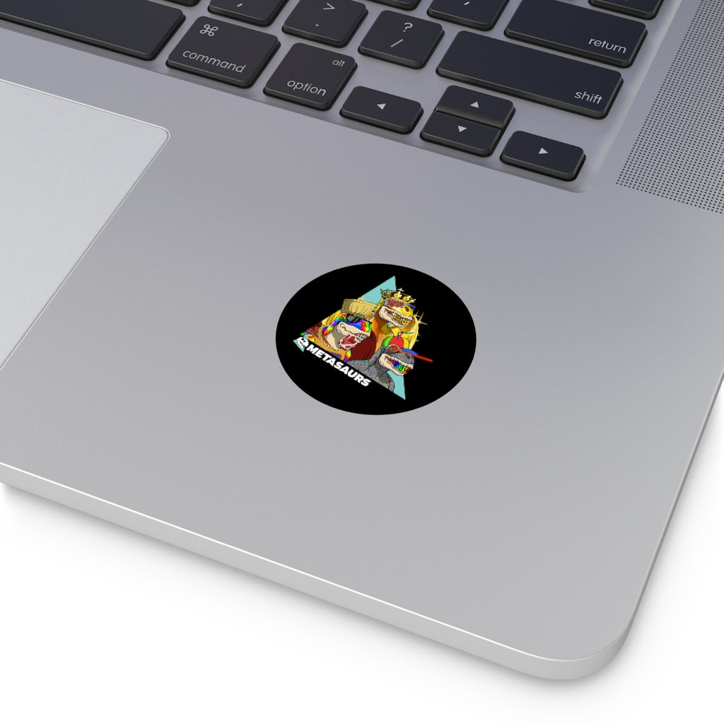 Metasaurs Mashup Round Sticker (Black)