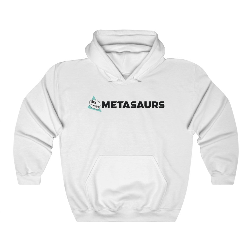 Metasaurs Logo Heavy Blend™ Hooded Sweatshirt (White)