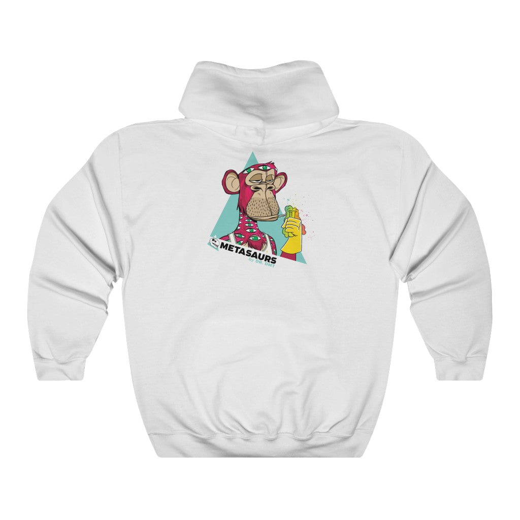 Metasaurs + Dr DMT Double-Sided Heavy Blend™ Hooded Sweatshirt (White)