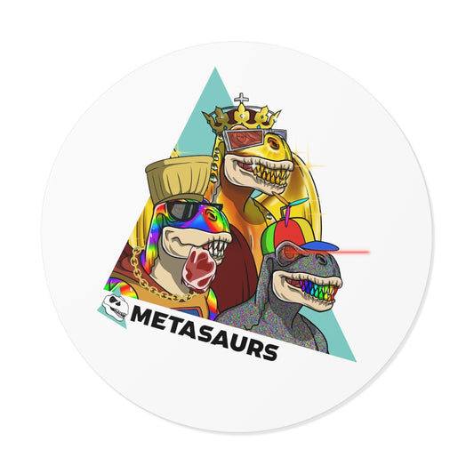 Metasaurs Mashup Round Sticker (White)