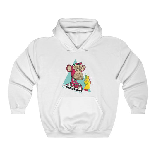 Metasaurs By Dr DMT Heavy Blend™ Hooded Sweatshirt (White)