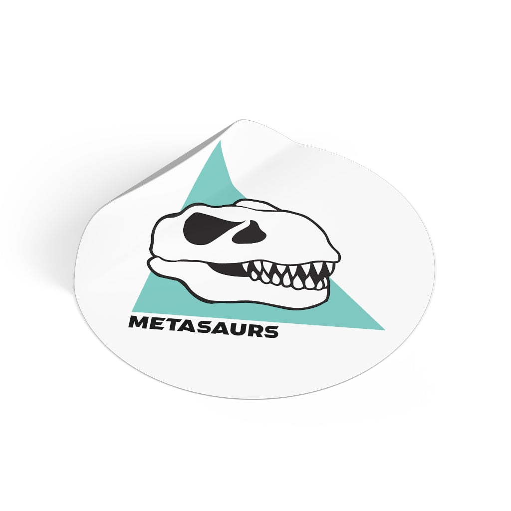 Metasaurs Icon Round Sticker (White)