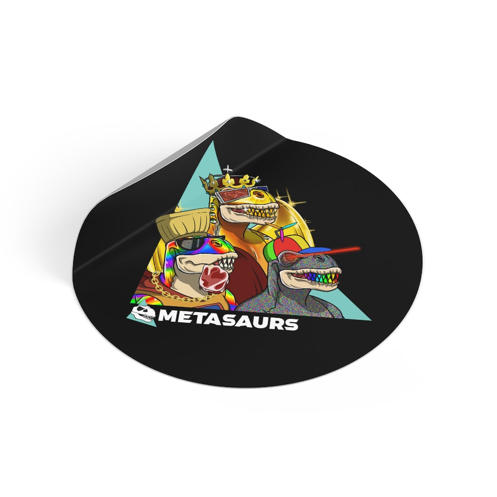 Metasaurs Mashup Round Sticker (Black)