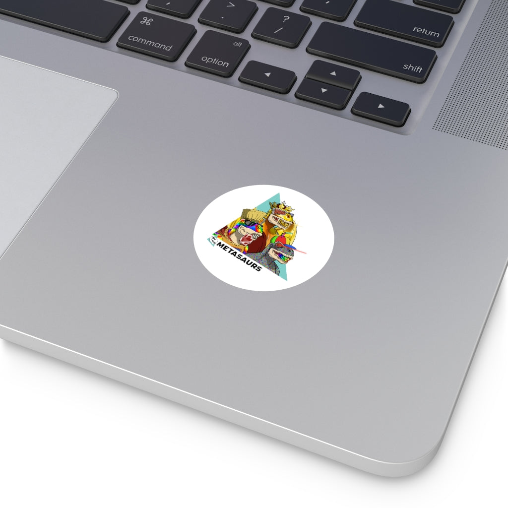 Metasaurs Mashup Round Sticker (White)