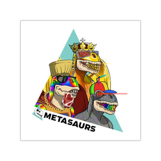Metasaurs Mashup Square Sticker (White)