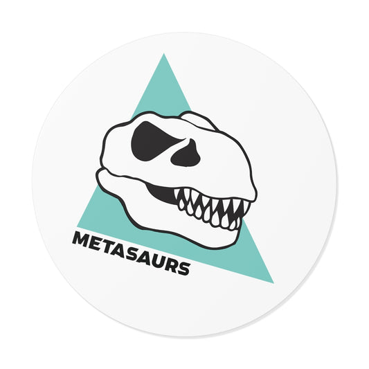 Metasaurs Icon Round Sticker (White)